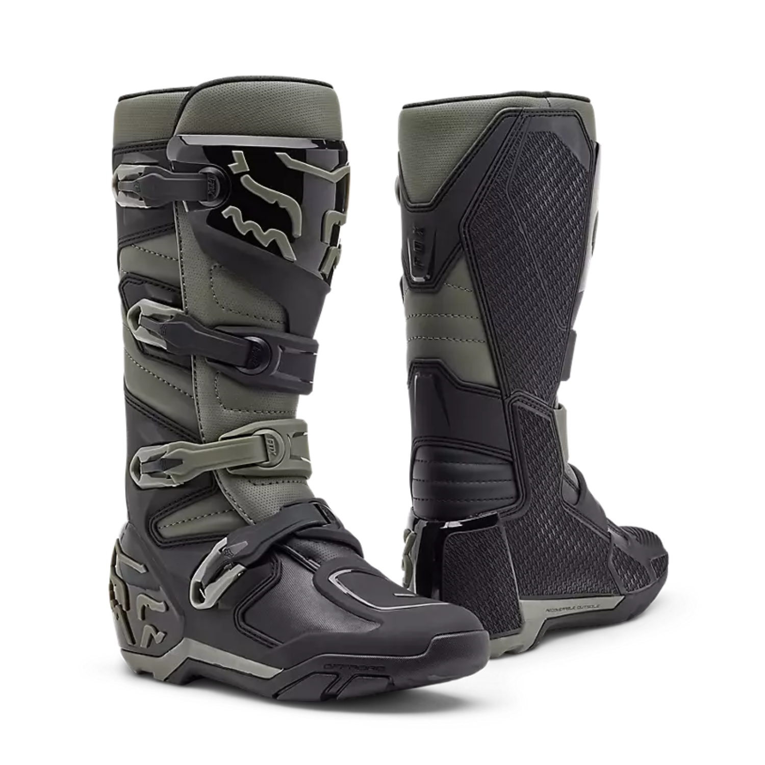 FOX Racing Motorcycle Comp X Boot Grey Black-Durable Offroad Boots