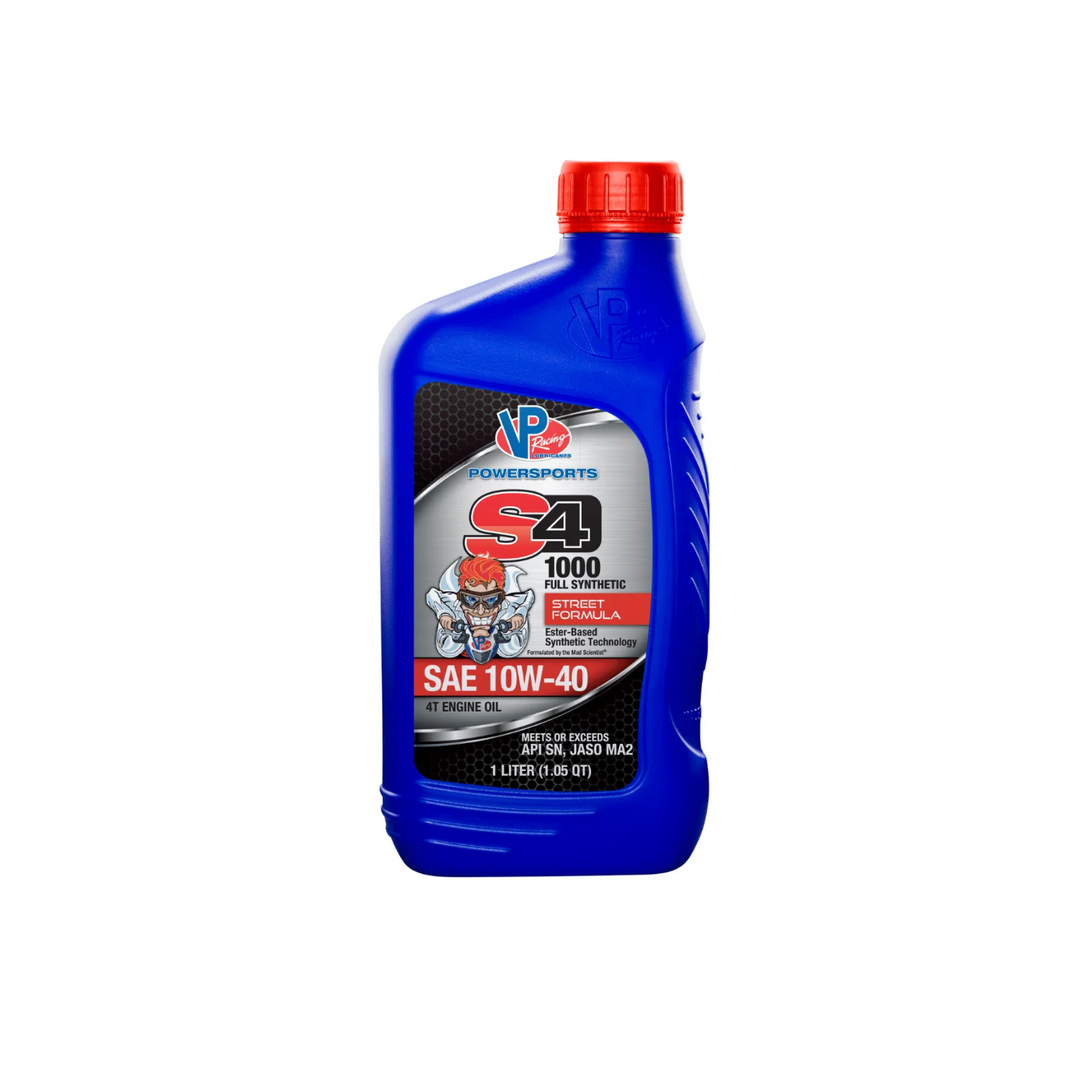 VP S4 1000 FOUR STROKE ENGINE OIL-FULL SYNTHETIC STREET FORMULA SAE 10W-40