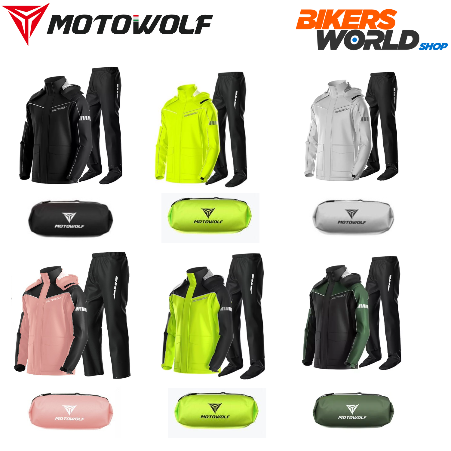 MOTOWOLF Unisex Waterproof & Windproof Multis Motorcycle Raincoat