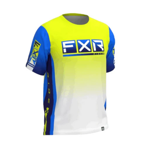M PROFLEX UPF SS JERSEY 22 HIVIS FADE/BLUE FADE