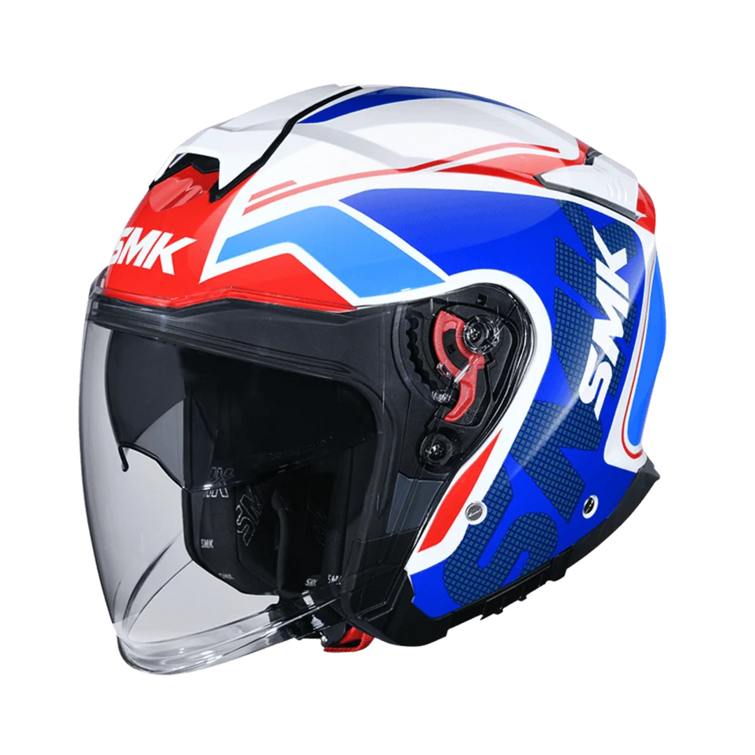 N3 OPEN FACE HELMET SMK GTJ DRING S01 WITH CLEAR VISOR TOURER GRAPHIC GL135