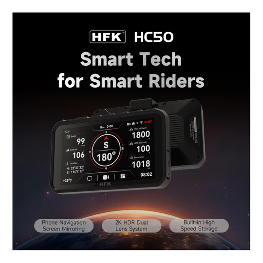 HFK HC50-RM Smart Motorcycle Carplay GPS With Quick Release And Dash Cam