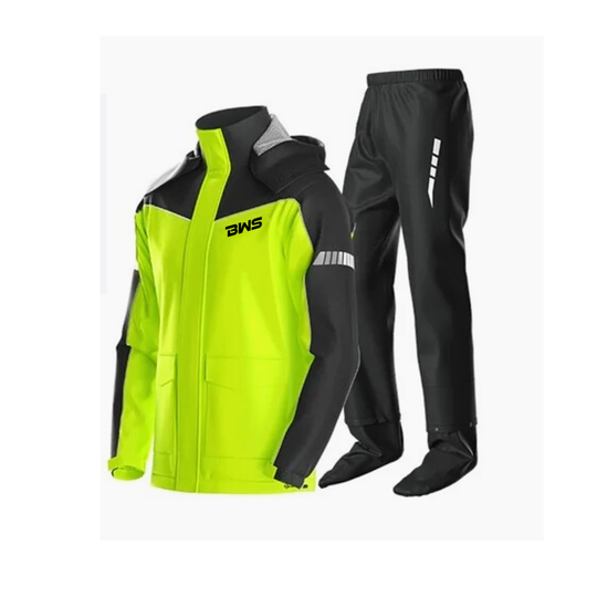 MOTOWOLF Unisex Premium Waterproof Raincoat With Shoe Cover, Removable Hoodie and Carry Pouch