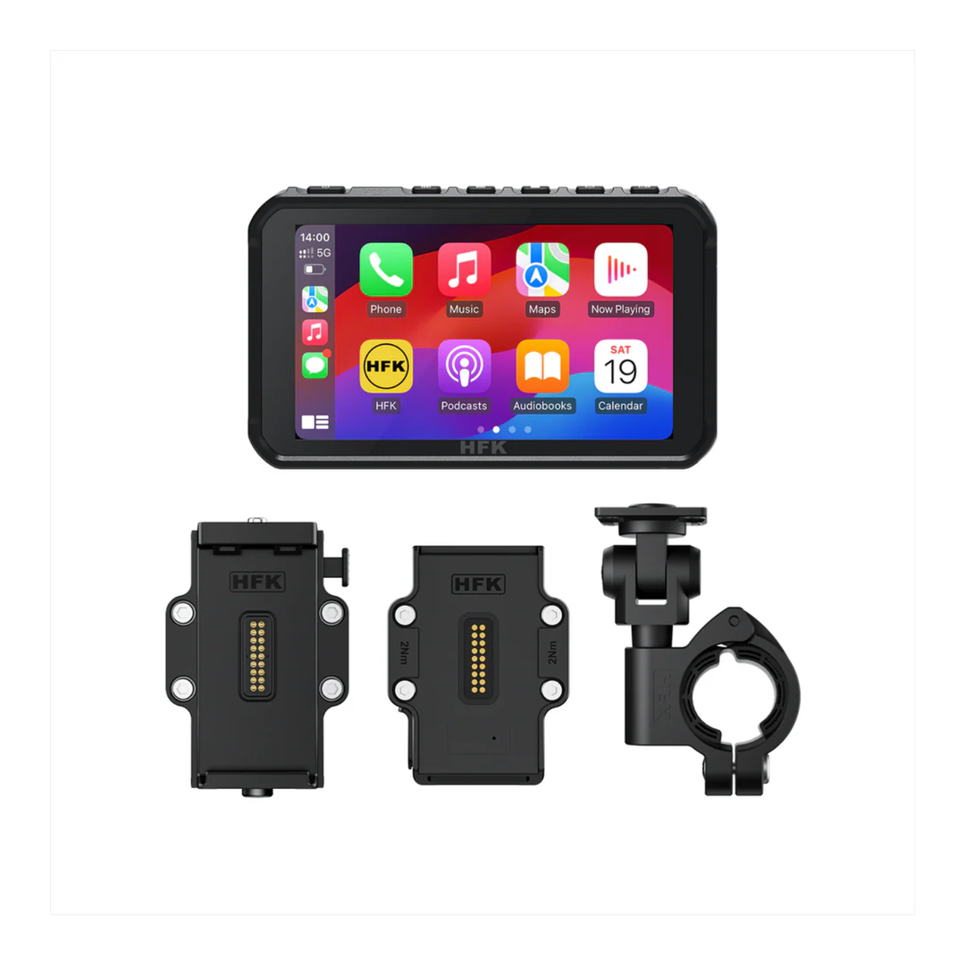 HFK HC50-RM Smart Motorcycle Carplay GPS With Quick Release And Dash Cam