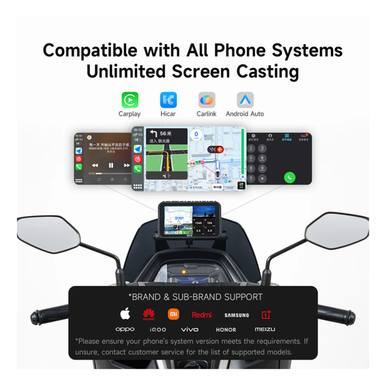 HFK HC50-RM Smart Motorcycle Carplay GPS With Quick Release And Dash Cam