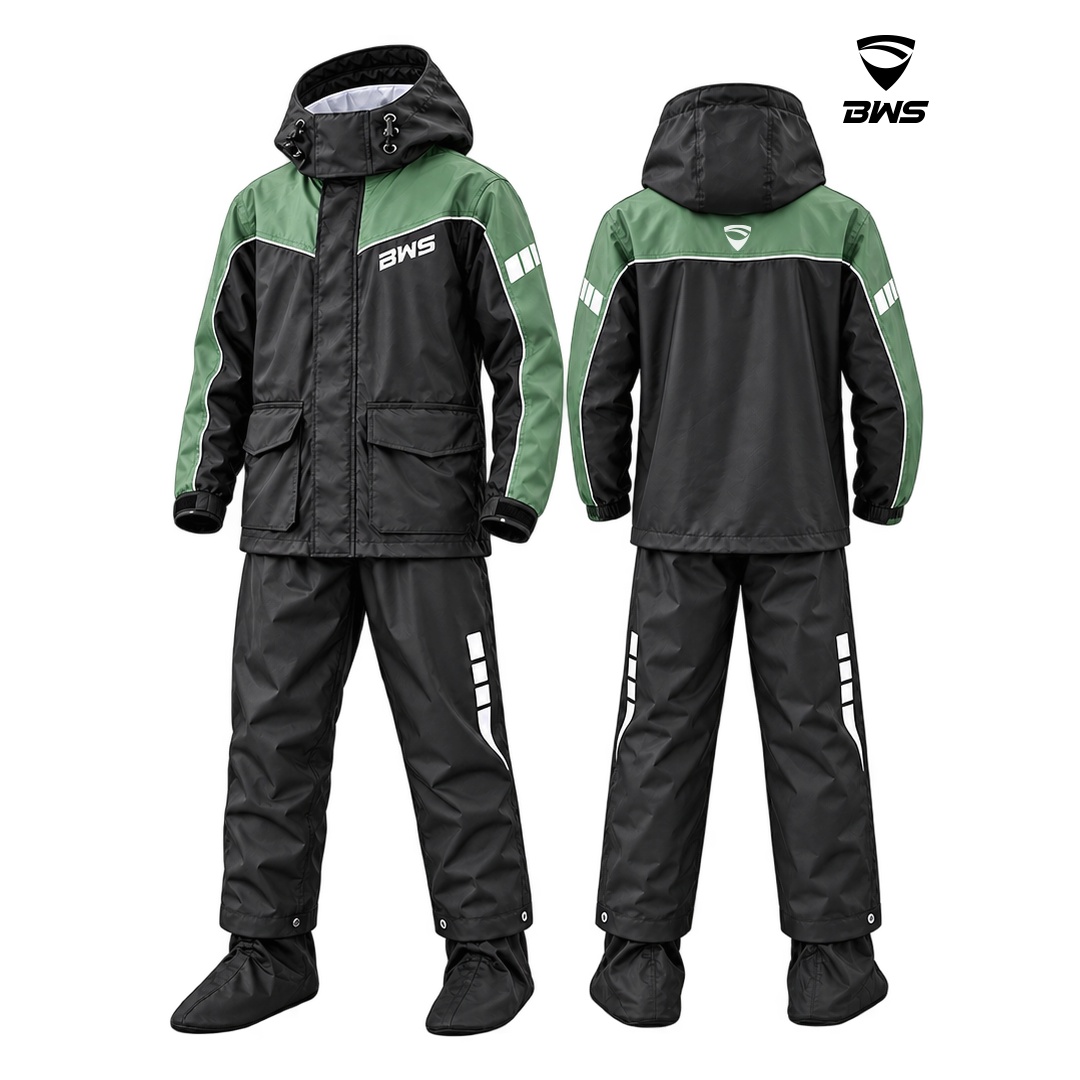 Motorcycle waterproof raincoat with secure phone pockets