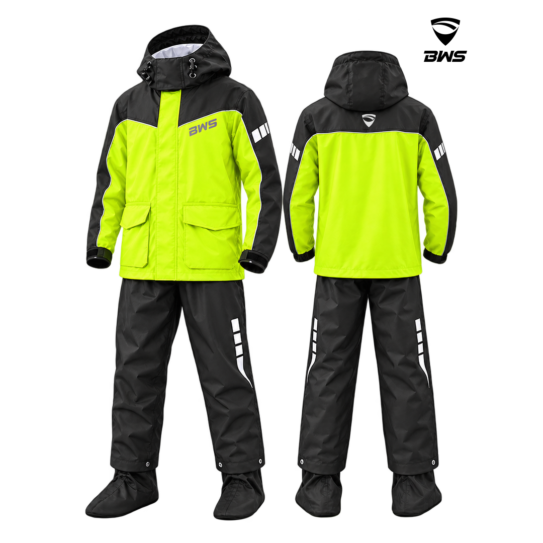 Motorcycle raingear with windproof and waterproof Velcro straps
