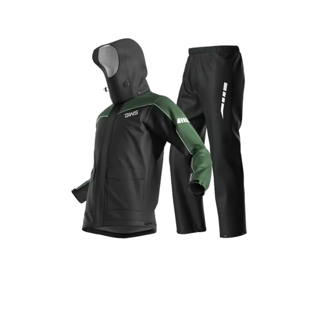 Multilayered Motorcycle Rider Raincoat Set With Carry Pouch