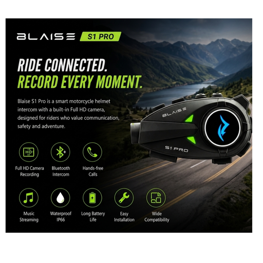 Motorcycle Intercom System With HD Camera