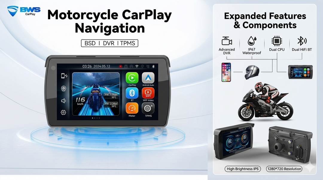 BWS CARPLAY MOTORCYCLE ENTERTAINMENT SYSTEM