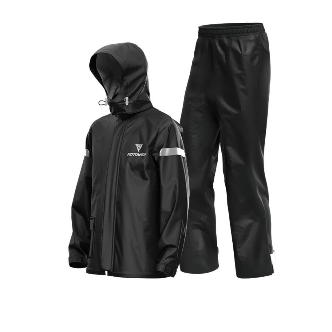 MOTOWOLF PREMIUM WATERPROOF MULTIS RAINCOAT WITH SHOE COVER AND CARRY POUCH