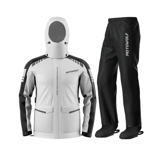 MOTOWOLF PREMIUM WATERPROOF MULTIS RAINCOAT WITH SHOE COVER AND CARRY POUCH