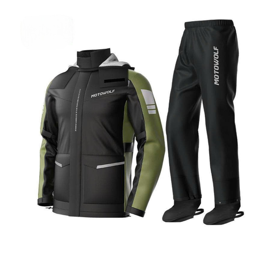 MOTOWOLF PREMIUM WATERPROOF MULTIS RAINCOAT WITH SHOE COVER AND CARRY POUCH