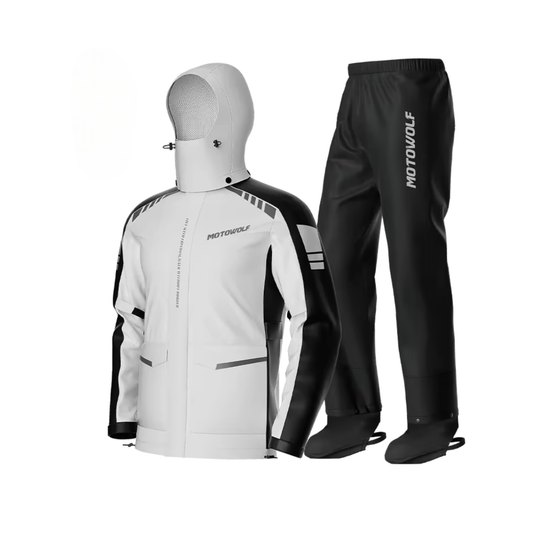 MOTOWOLF PREMIUM WATERPROOF MULTIS RAINCOAT WITH SHOE COVER AND CARRY POUCH