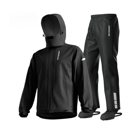 MOTOWOLF PREMIUM WATERPROOF MULTIS RAINCOAT WITH SHOE COVER AND CARRY POUCH