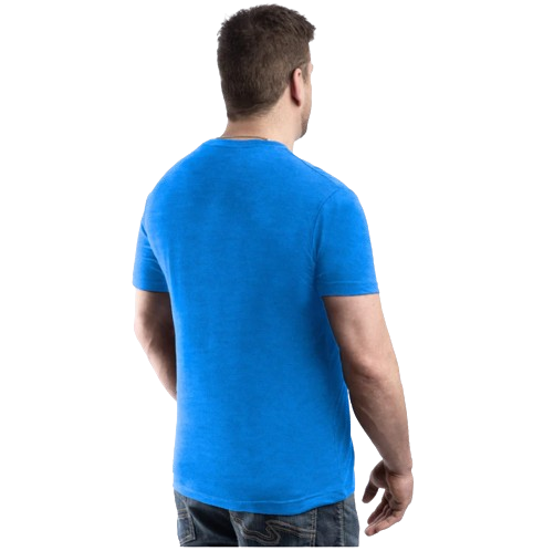 M MOTO PREMIUM T SHIRT 22 BLUE HEATHER/PURPLE