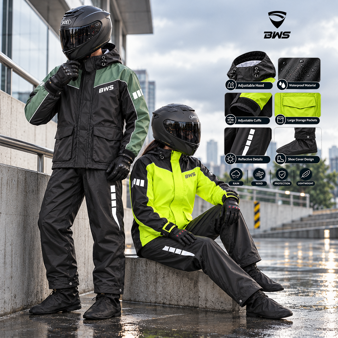 Men and Women Raincoat set with breathable inner mesh lining