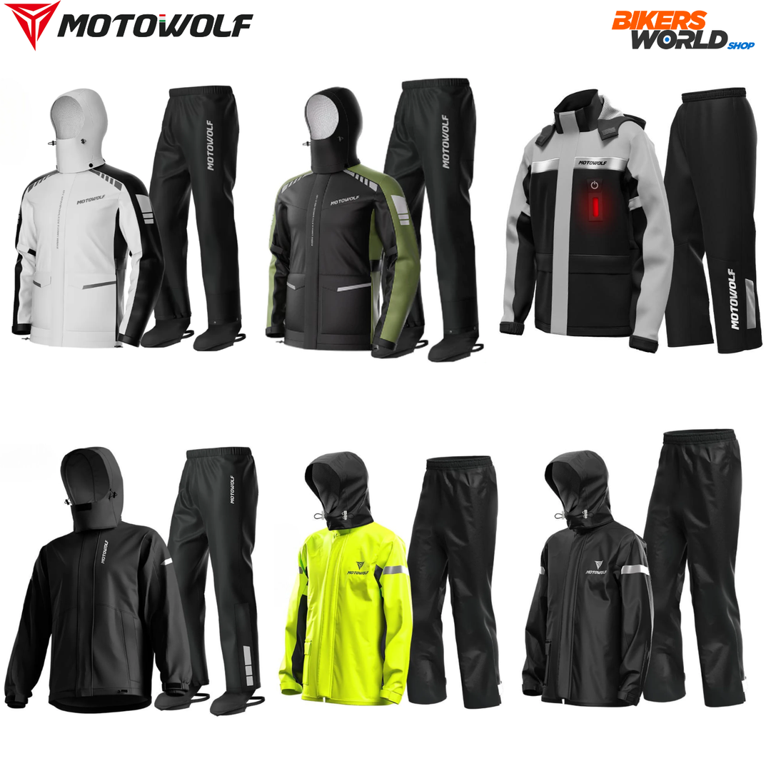 MOTOWOLF PREMIUM WATERPROOF MULTIS RAINCOAT WITH SHOE COVER AND CARRY POUCH