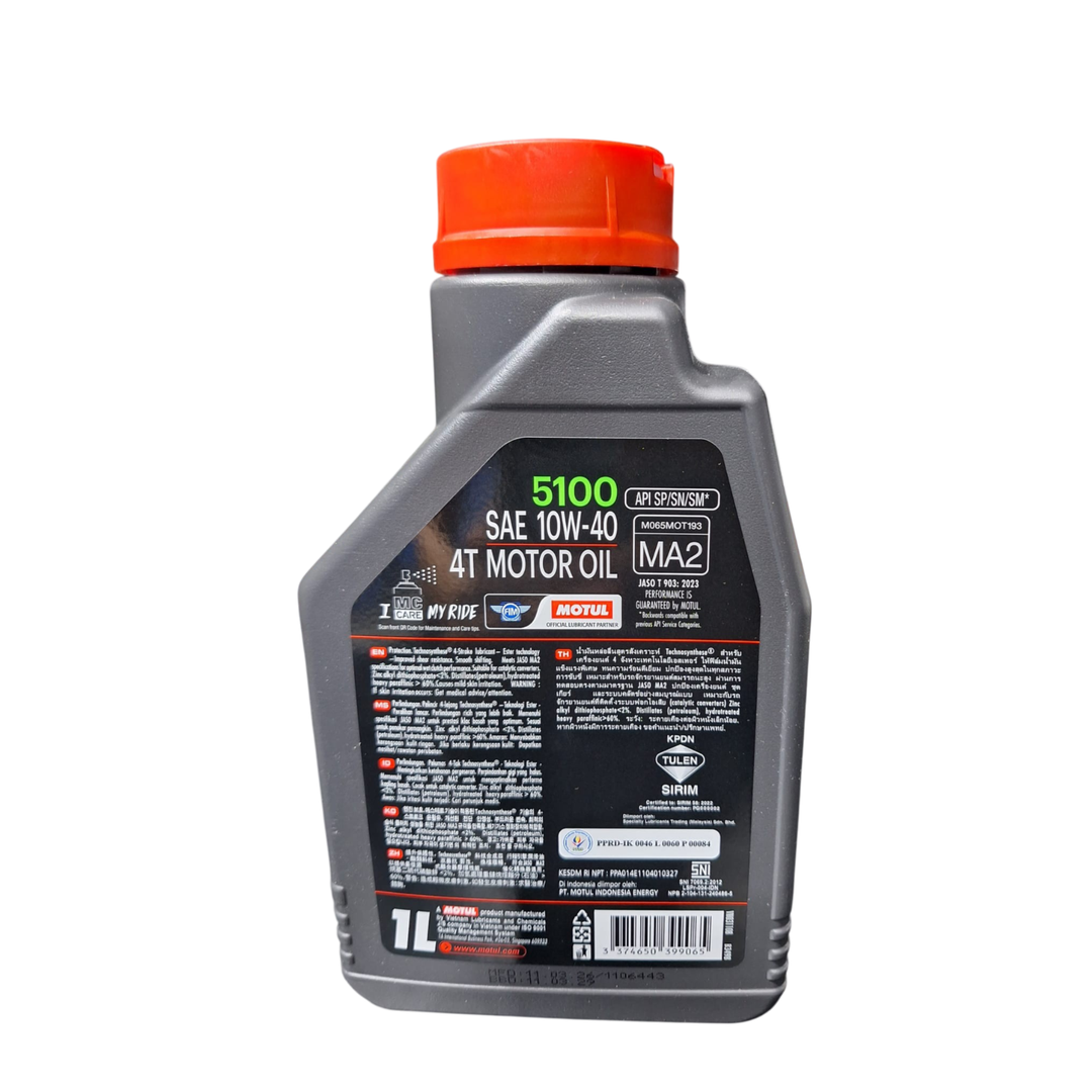 Motul 5100 10W40 4 Stroke Engine Motor Oil 1L