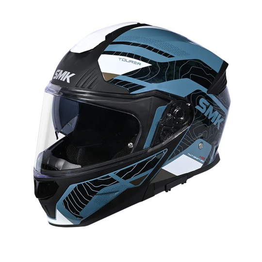 SMK GULLWING S01 N1 FLIP UP HELMET WITH CLEAR VISOR NAVIGATOR GRAPHIC P70R EX