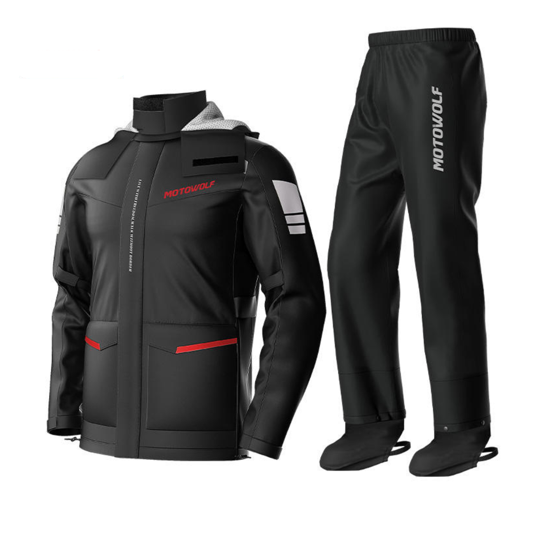 Motowolf Raincoat RC1 Black Red