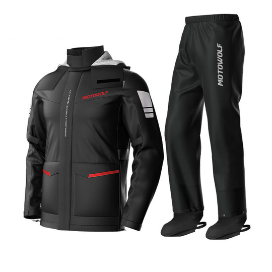 Motowolf Raincoat RC1 Black Red