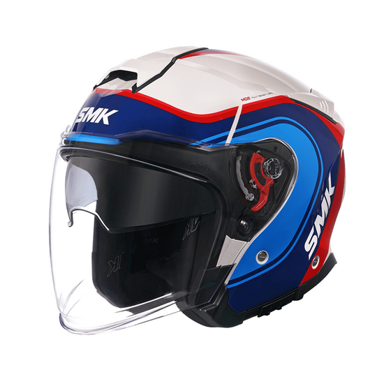 N1 OPEN FACE HELMET SMK GTJ S01 WITH CLEAR VISOR LIBERO GRAPHIC