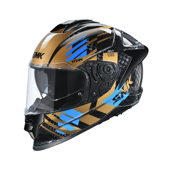 N1 FULL FACE HELMET SMK TITAN CARBON WITH CLEAR VISOR T-RACE GRAPHIC