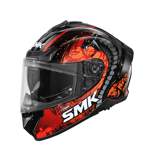 N1 FULL FACE HELMET SMK TYPHOON WITH CLEAR VISOR REPTILE GRAPHIC