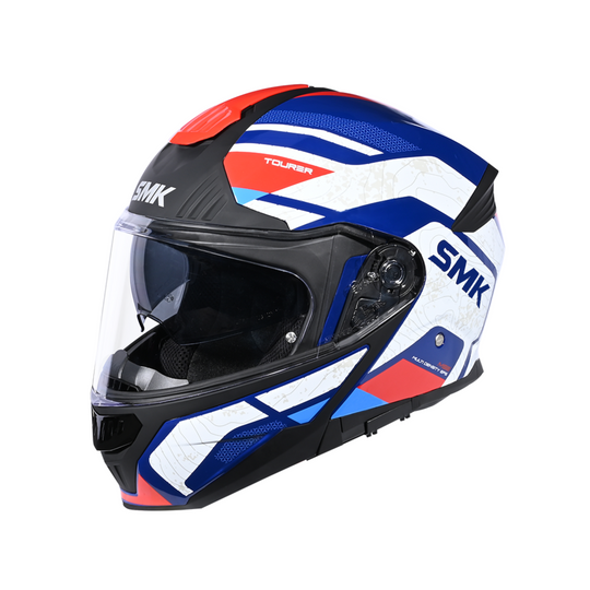 SMK GULLWING S01 N1 FLIP UP HELMET WITH CLEAR VISOR NAVIGATOR GRAPHIC P70R EX