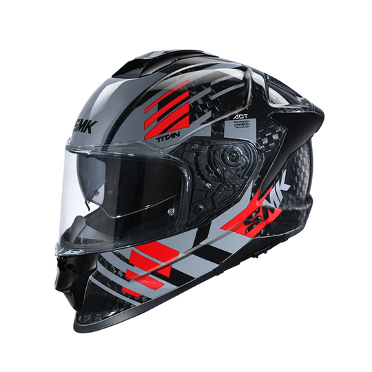 N1 FULL FACE HELMET SMK TITAN CARBON WITH CLEAR VISOR T-RACE GRAPHIC