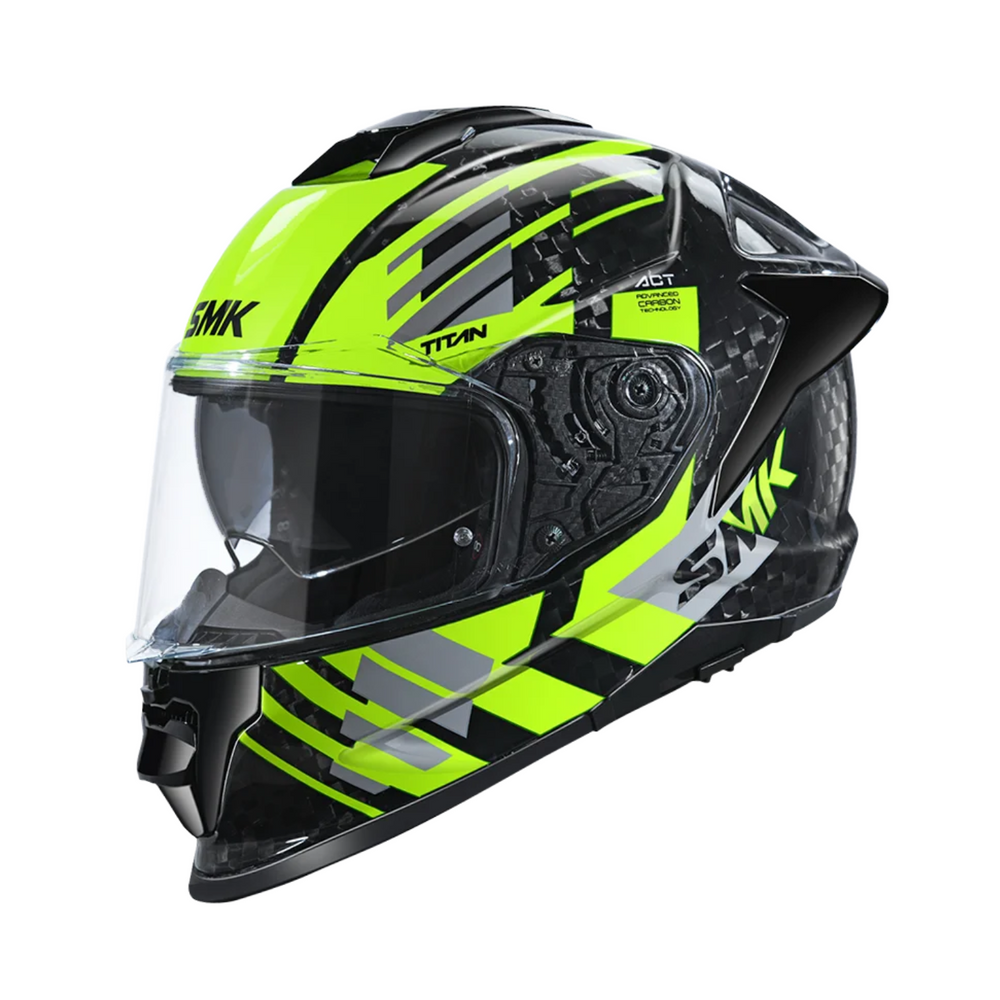 N1 FULL FACE HELMET SMK TITAN CARBON WITH CLEAR VISOR T-RACE GRAPHIC