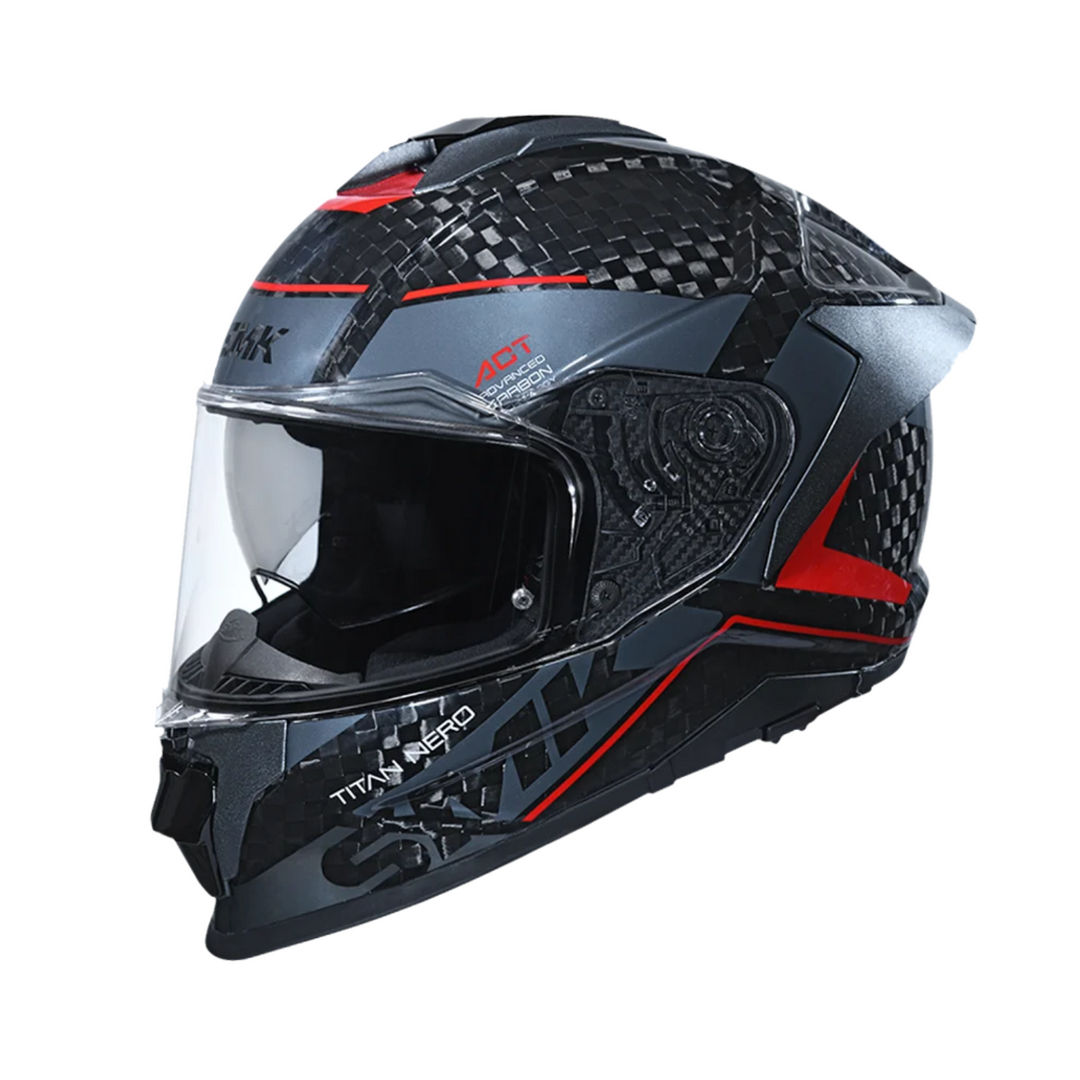 N1 FULL FACE HELMET SMK TITAN CARBON WITH CLEAR VISOR NERO GRAPHIC