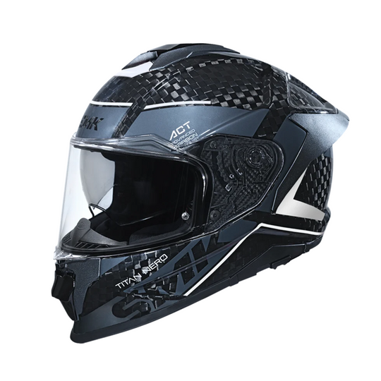 N1 FULL FACE HELMET SMK TITAN CARBON WITH CLEAR VISOR NERO GRAPHIC