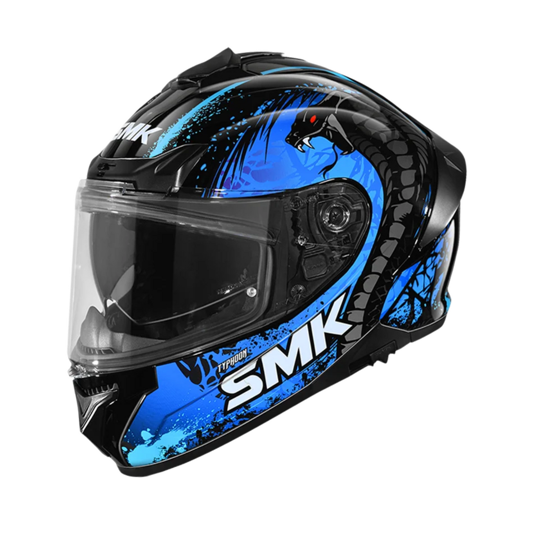 N1 FULL FACE HELMET SMK TYPHOON WITH CLEAR VISOR REPTILE GRAPHIC