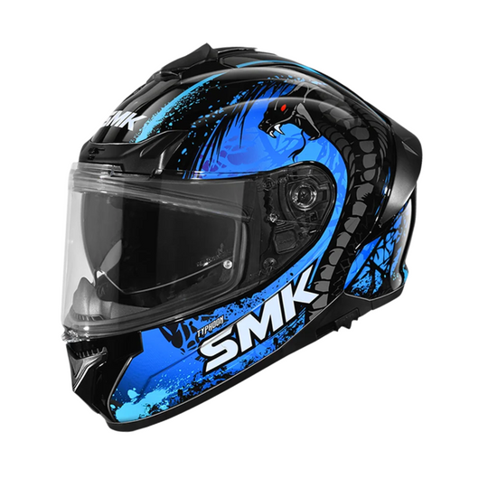 N1 FULL FACE HELMET SMK TYPHOON WITH CLEAR VISOR REPTILE GRAPHIC