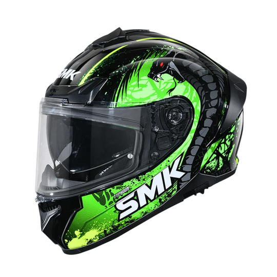 N1 FULL FACE HELMET SMK TYPHOON WITH CLEAR VISOR REPTILE GRAPHIC