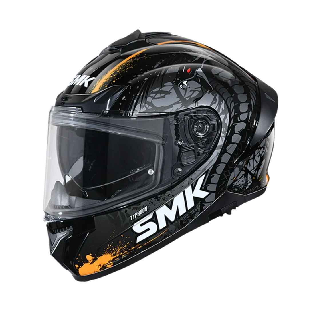 N1 FULL FACE HELMET SMK TYPHOON WITH CLEAR VISOR REPTILE GRAPHIC