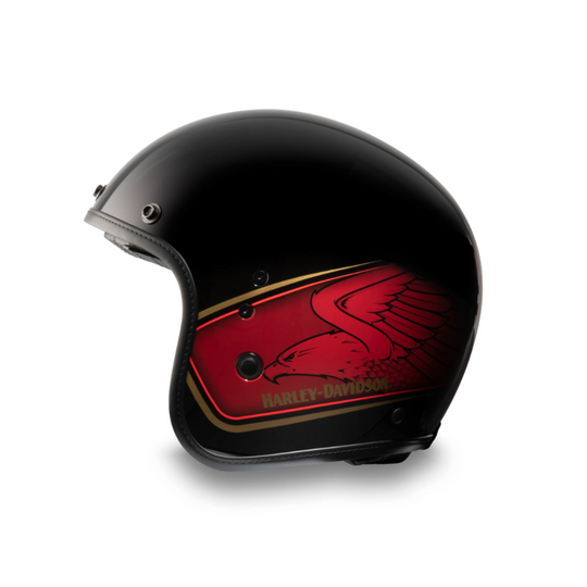 Harley Davidson-120TH ANNIVERSARY EAGLE H-D X14 SUN SHIELD 3/4 HELMET