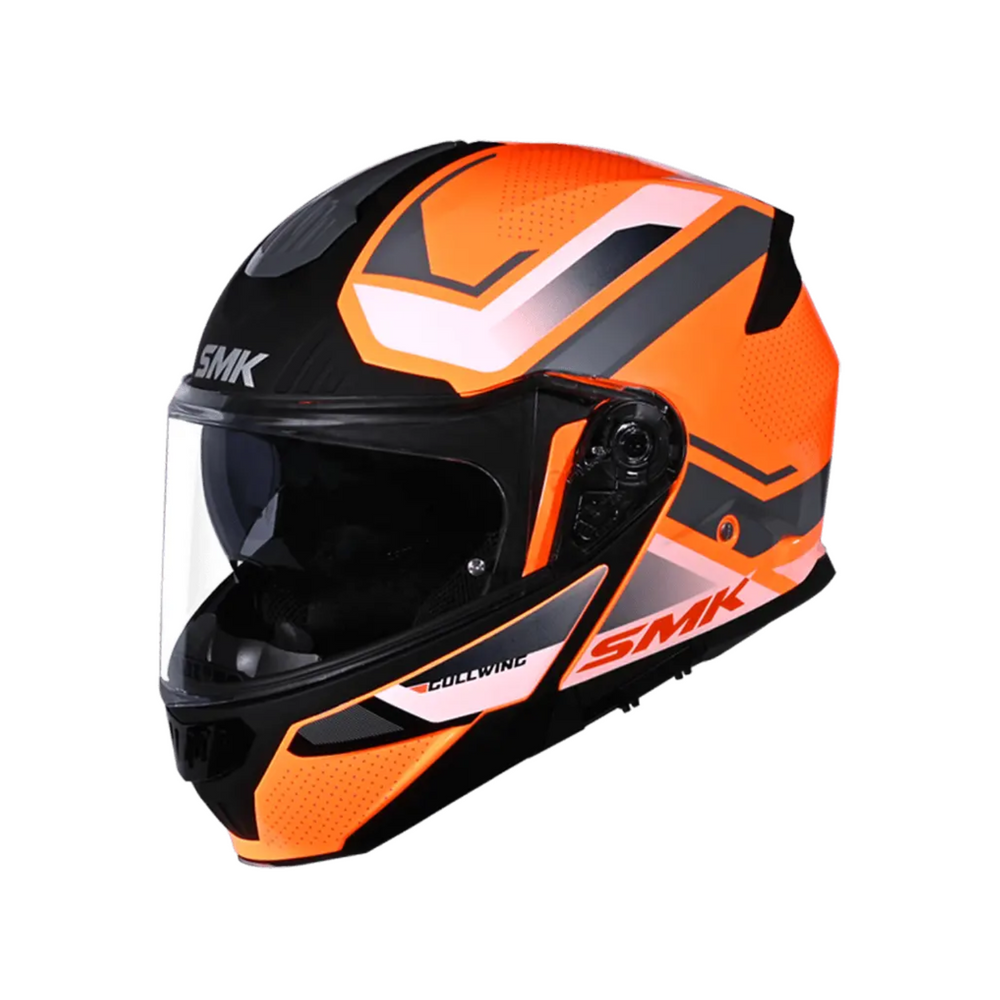 N1 FLIP UP HELMET SMK GULLWING S01 WITH CLEAR VISOR SUPERTOUR GRAPHIC