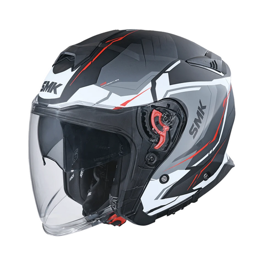 SMK N3 Open Face Helmet GTJ Dring S01 With Clear Visor Escape Graphic MA213
