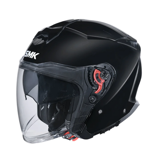 SMK N3 Open Face Helmet GTJ Dring S01 With Clear Visor Black GL200