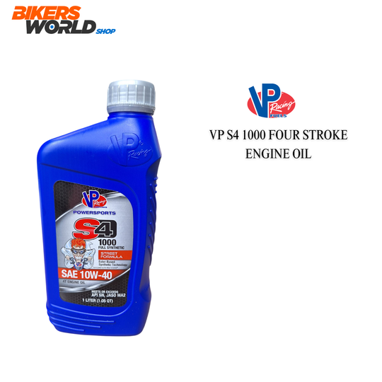 VP S4 1000 FOUR STROKE ENGINE OIL-FULL SYNTHETIC STREET FORMULA SAE 10W-40
